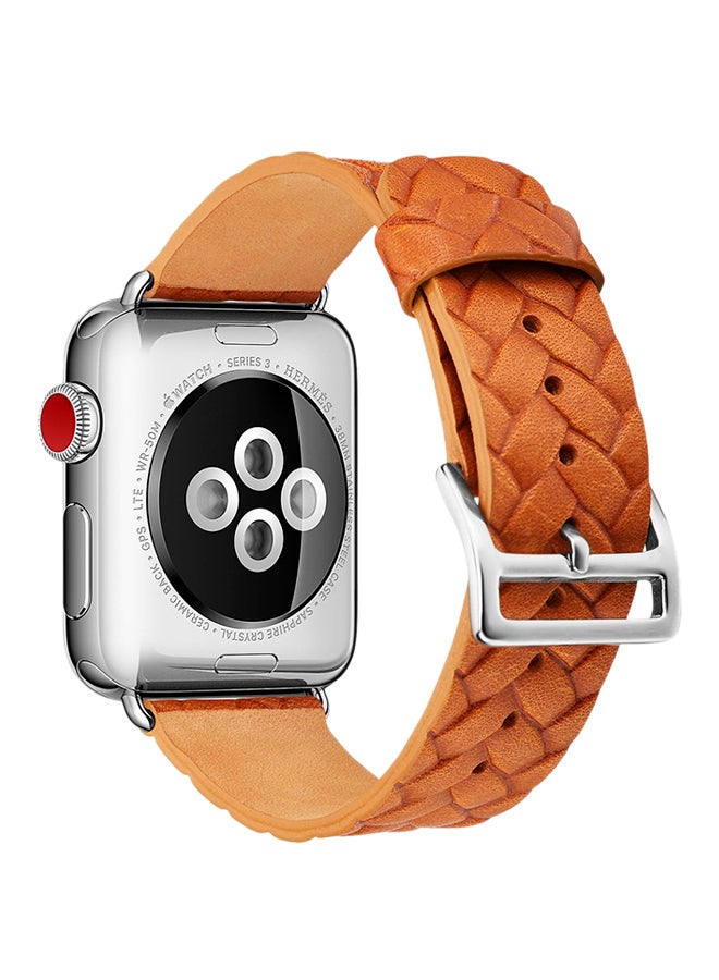 ISank - Woven Texture Replacement Band For Apple Watch Series 3/2/1 Orange - Image 1