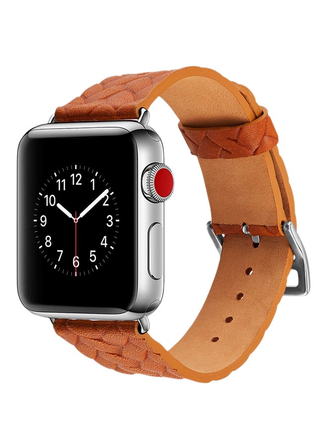 ISank - Woven Texture Replacement Band For Apple Watch Series 3/2/1 Orange - Image 1