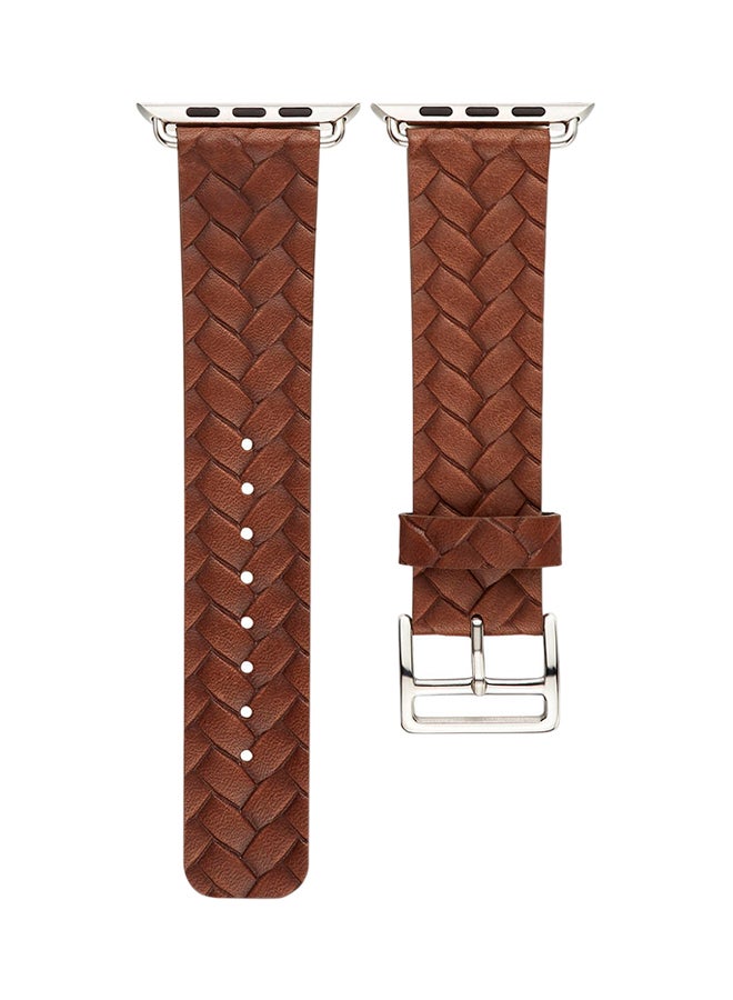 ISank Woven Texture Replacement Band For Apple Watch Brown - Image 1