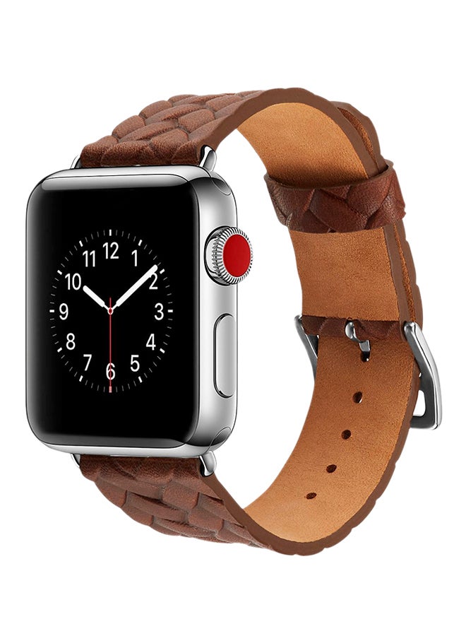 ISank Woven Texture Replacement Band For Apple Watch Brown - Image 3