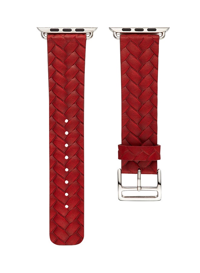 ISank Woven Texture Replacement Band For Apple Watch Series 3/2/1 Red - Image 1