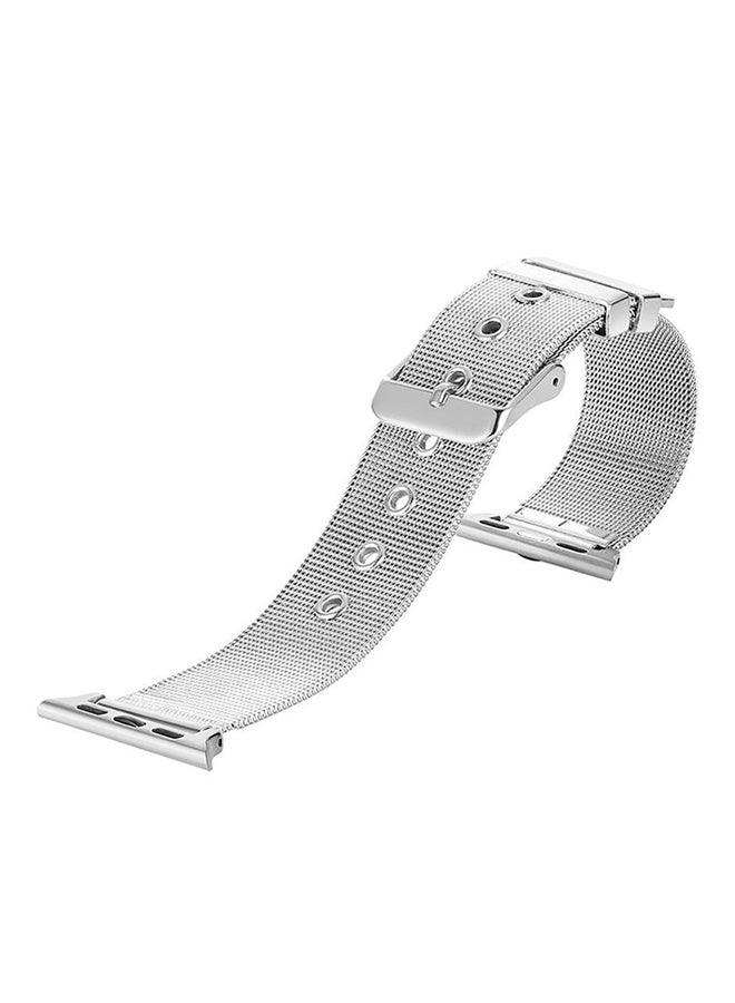 ISank - Milanese Loop Replacement Strap For Apple Watch Series 3/2/1 Silver - Image 1