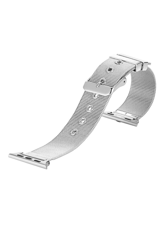 ISank Milanese Loop Replacement Strap For Apple Watch Series 3/2/1 Silver  - Image 3