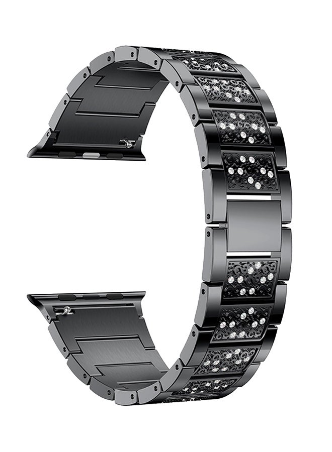 آيسانك سوار بلينج بديل لسلسلة ساعات أبل 3/2/1 أسود/شفاف - Image 1