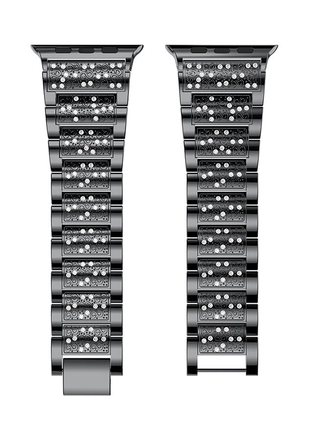 آيسانك سوار بلينج بديل لسلسلة ساعات أبل 3/2/1 أسود/شفاف - Image 2