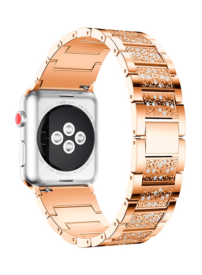 ISank Bling Replacement Strap For Apple Watch Series 3/2/1 Rose Gold/Clear - Image 3
