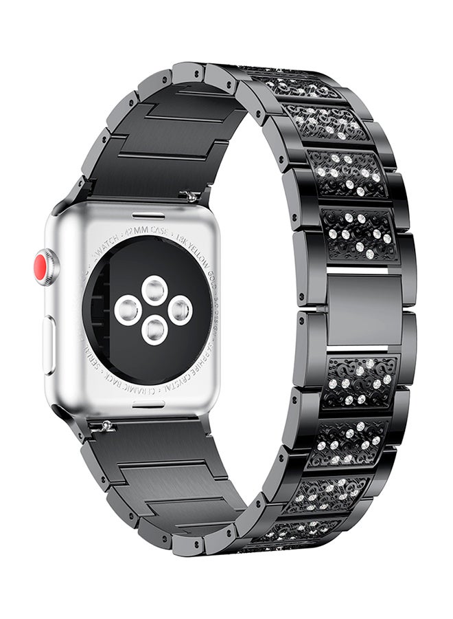 ISank Bling Replacement Strap For Apple Watch Series 3/2/1 Black/Clear - Image 3