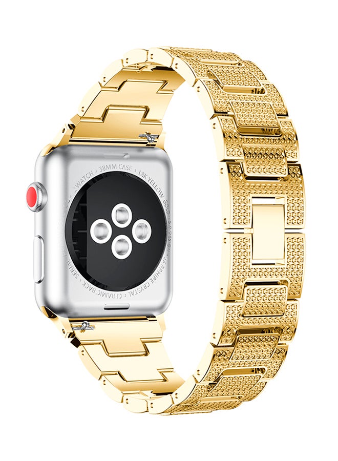 ISank Bling Crystal Jewelry Replacement Wrist Band For Apple Watch Series 3/2/1 Gold - Image 3