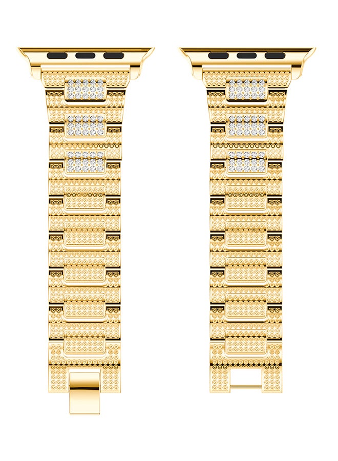 آيسانك سوار معصم بديل مرصع بالكريستال اللامع لساعة أبل ووتش سيريس 3/2/1. ذهبي - Image 2