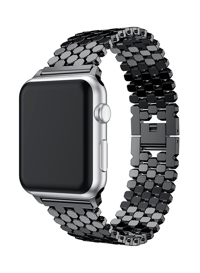 ISank Honeycomb Style Replacement Strap For Apple Watch Series 3/2/1 Black - Image 4