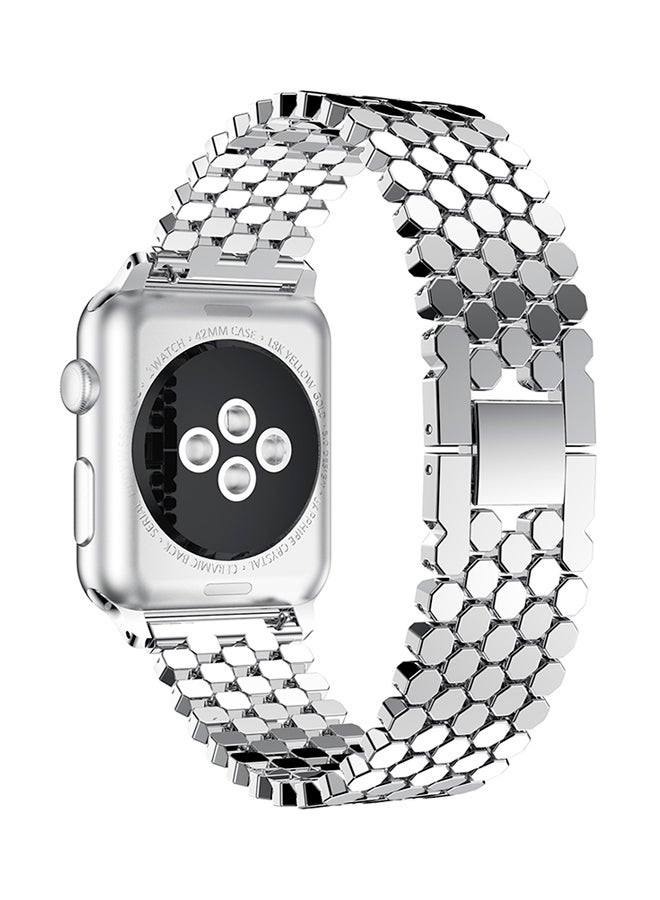 ISank Honeycomb Style Replacement Strap For Apple Watch Silver  - Image 3