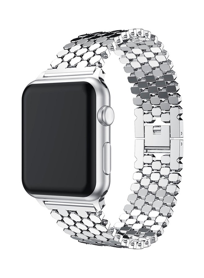 ISank Honeycomb Style Replacement Strap For Apple Watch Silver  - Image 4