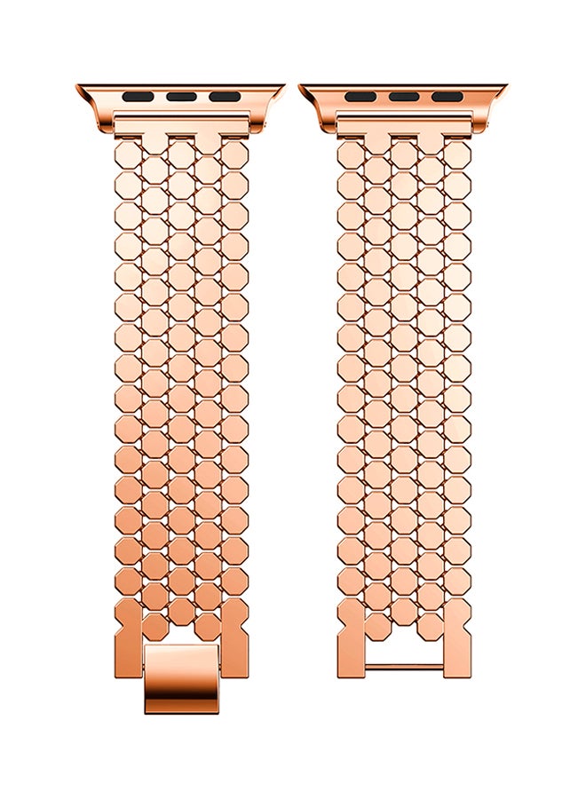 ISank - Honeycomb Style Replacement Strap For Apple Watch Series 3/2/1 Rose Gold - Image 1