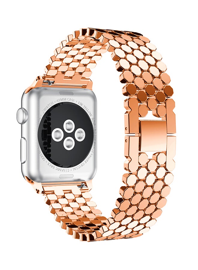 ISank - Honeycomb Style Replacement Strap For Apple Watch Series 3/2/1 Rose Gold - Image 1