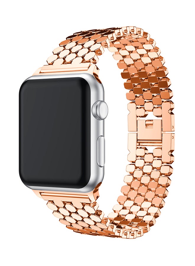 ISank - Honeycomb Style Replacement Strap For Apple Watch Series 3/2/1 Rose Gold - Image 1
