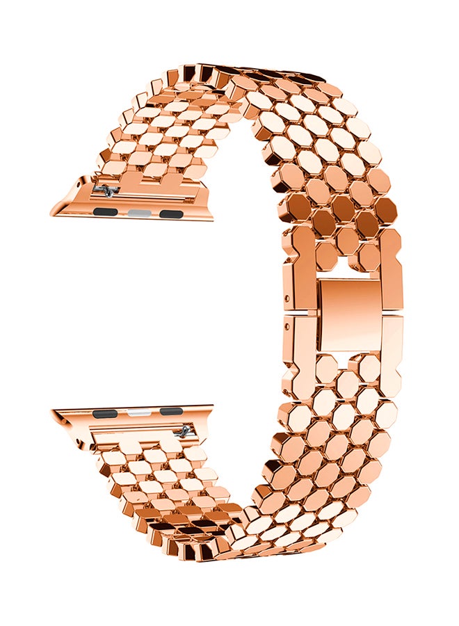 ISank Honeycomb Style Replacement Strap For Apple Watch Series 3/2/1 Rose Gold - Image 1