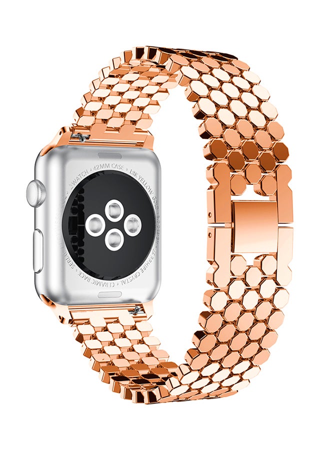 ISank Honeycomb Style Replacement Strap For Apple Watch Series 3/2/1 Rose Gold - Image 3