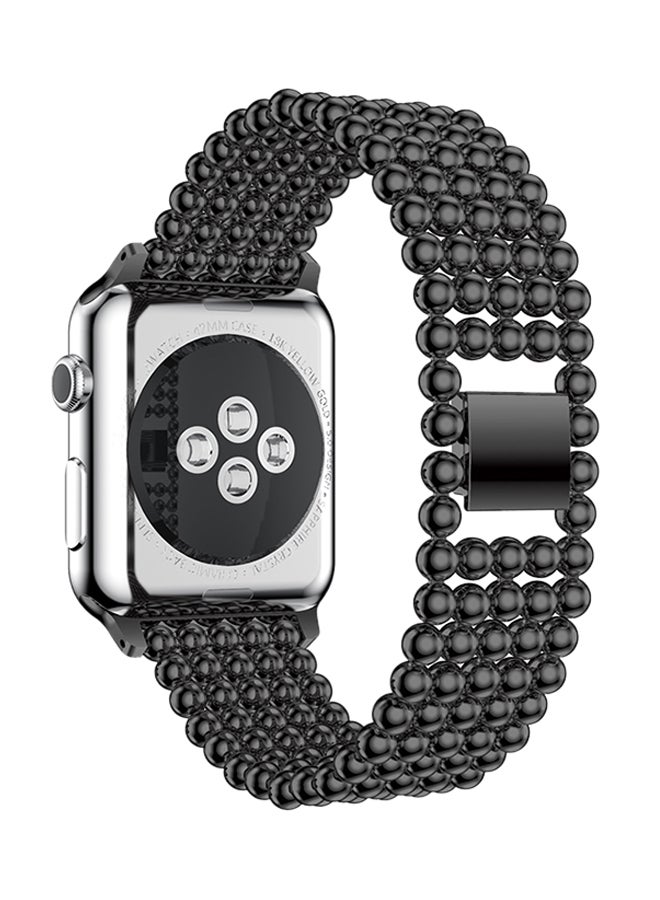 ISank - Round Beads Replacement Band For Apple Watch Series 3/2/1 Black - Image 1