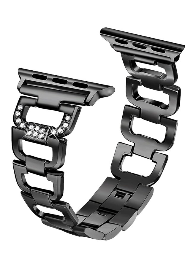 ISank Bling Replacement Sport Wristband For Apple Watch Series 3/2/1 Black/Clear - Image 1