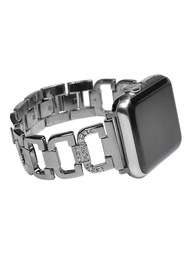 ISank Bling Replacement Sport Wristband For Apple Watch Series 3/2/1 Black/Clear - Image 5