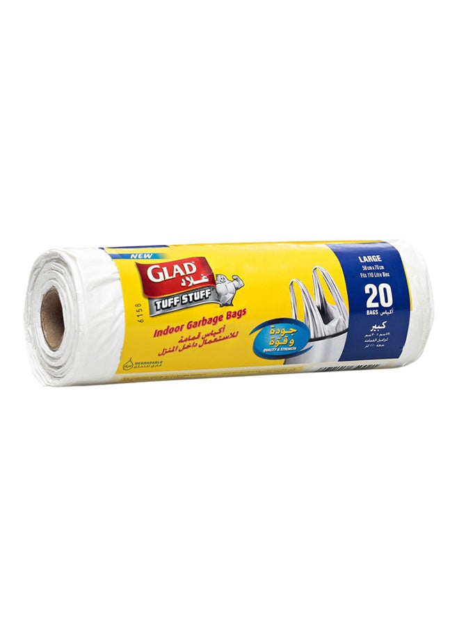 Glad Tuff Stuff Garbage Bag, 20-Piece Large, 58 x 70centimeter  - Image 1