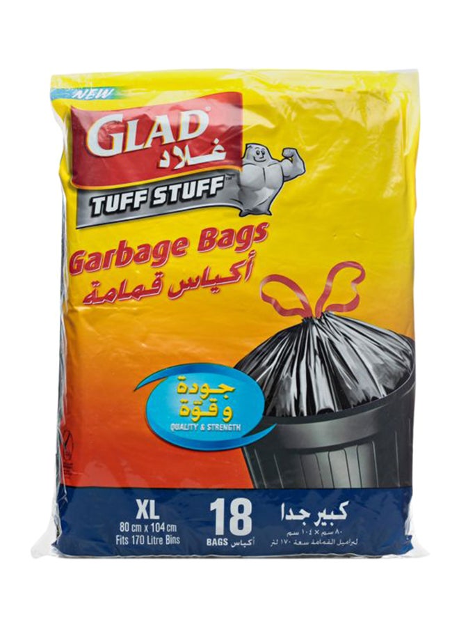 Glad Tuff Stuff Garbage Bag 18-Piece XL, 80 X 104centimeter 