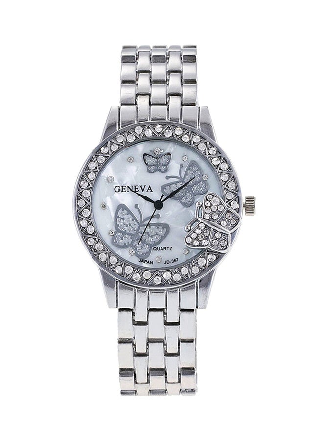 Geneva Women's Stainless Steel Analog Watch AWNTG 01 W0046 - 37 mm - Silver