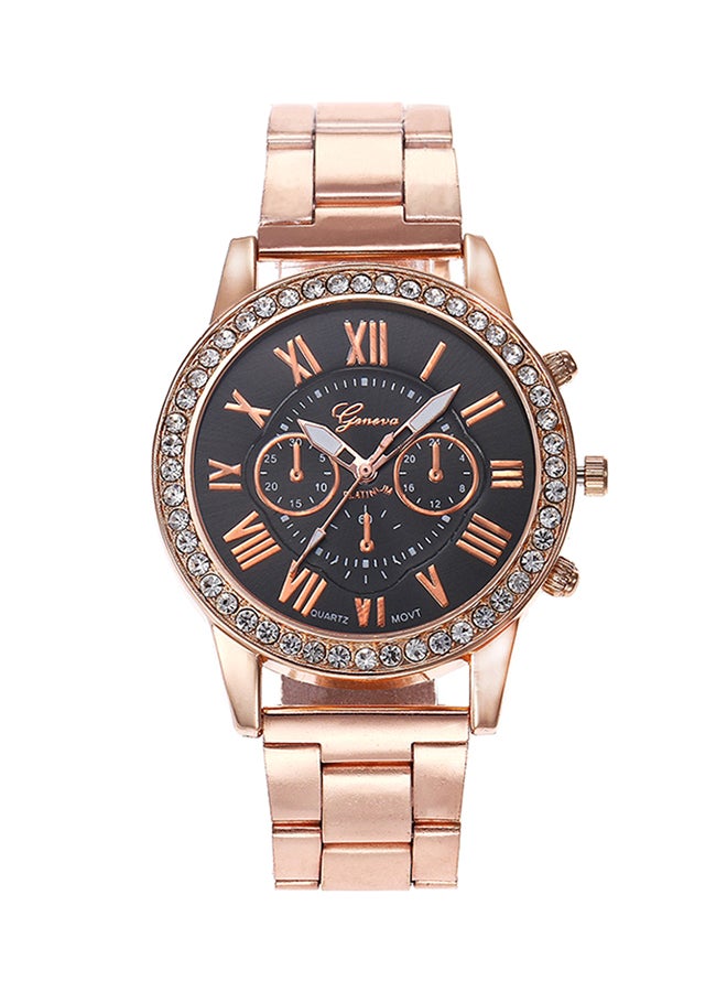 جنيفا ساعة يد بعقارب مقاومة للماء بسوار من الإستانلس ستيل طراز AWNTG-01-W0068 women