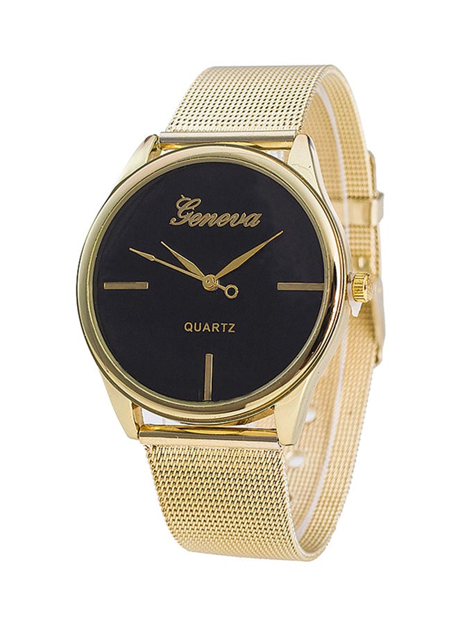 جنيفا ساعة يد بعقارب مقاومة للماء بسوار من الستانلس ستيل طراز AWNTG 01 W0140 - قياس 37 مم - لون ذهبي للنساء - Image 1