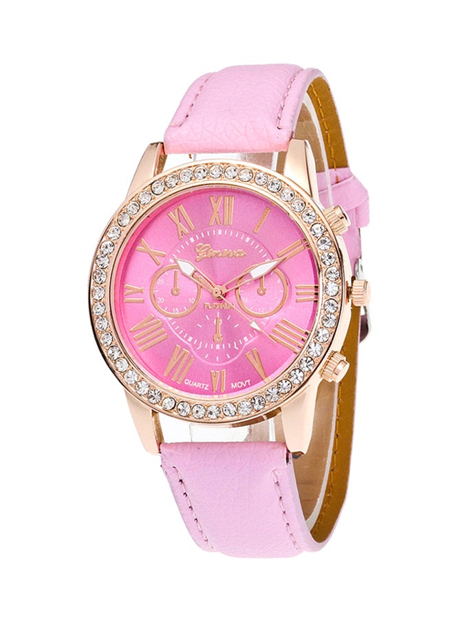 Geneva Women's Leather Analog Watch AWNTG 01 W0460 - 37 mm - Pink - Image 1