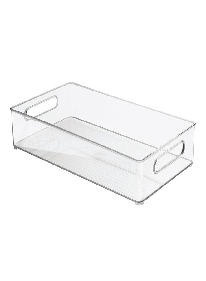 InterDesign Stackable Pantry Food Storage Bins Fridge Cabinet, Kitchen Organization and Storage Fridge Organizers Clear 26x7.5x15cm  - Image 1