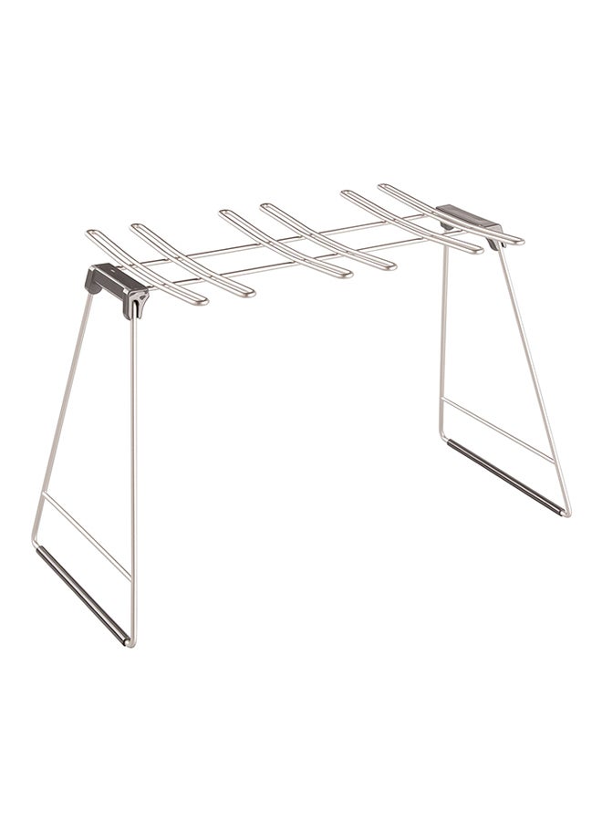 InterDesign Classico Glass Drying Rack Silver 15.75x7.5x9.5inch - Image 1