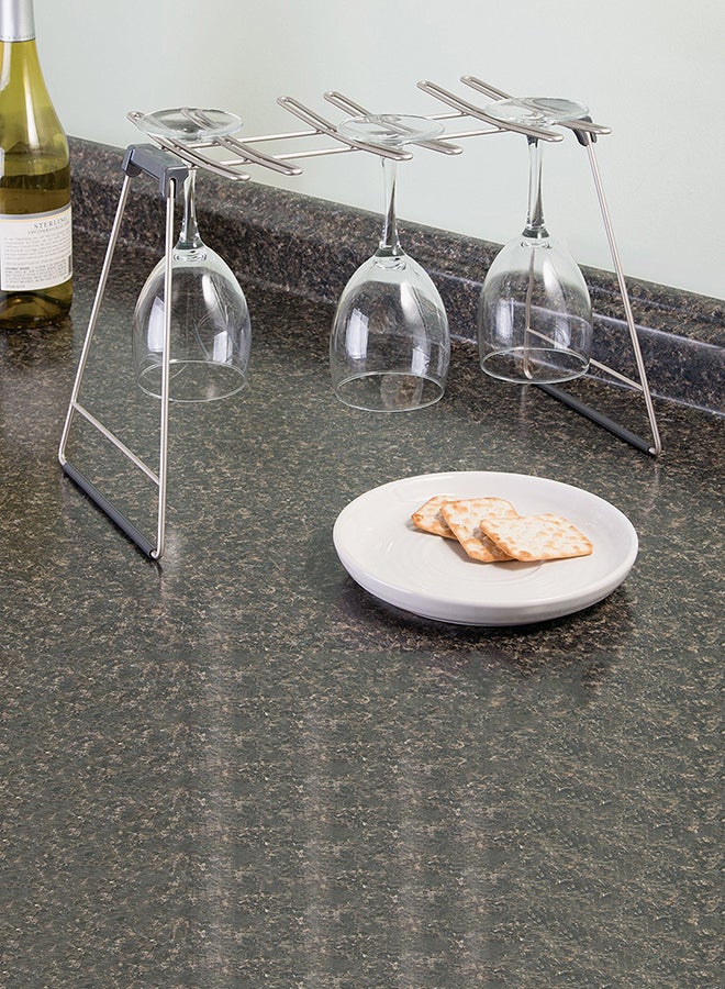 InterDesign Classico Glass Drying Rack Silver 15.75x7.5x9.5inch - Image 2