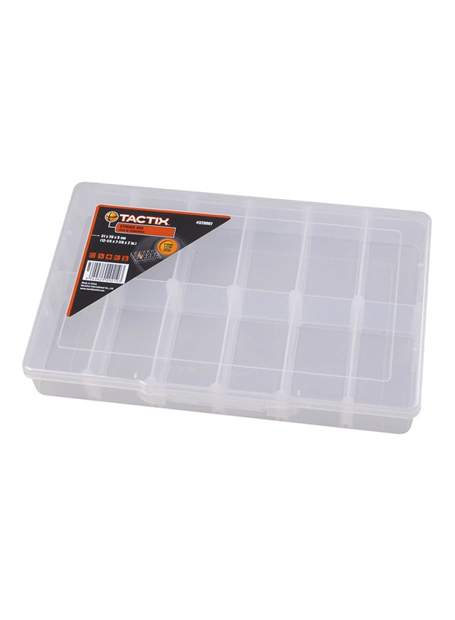 Tactix 12 Compartment Storage Box White Large 