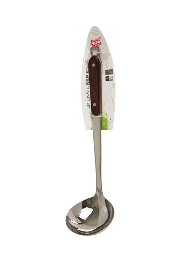 Sweet Home - Stainless Steel Soup Ladle Brown/Silver 41x4x8cm - Image 1