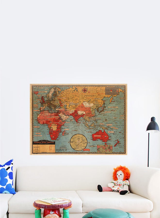 QiaoKai - World Map Poster Multicolour 50x30cm - Image 1