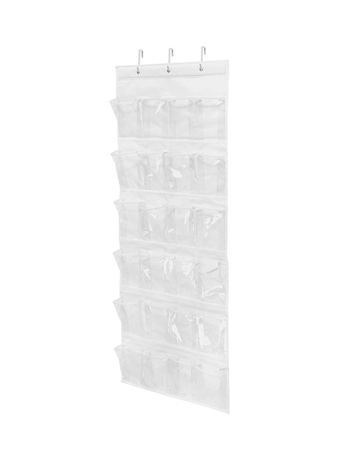 Honey Can Do - Over-The-Door Shoe Closet Organizer White/Clear 27.3x27.3x3.8cm - Image 1