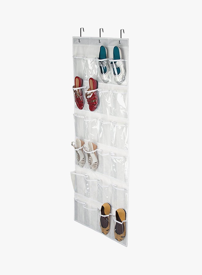 Honey Can Do - Over-The-Door Shoe Closet Organizer White/Clear 27.3x27.3x3.8cm - Image 1
