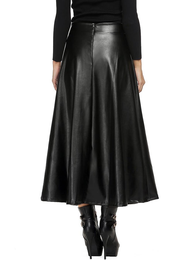 Generic - High Waist Skater Flared Pleated Swing Skirt Black - Image 1
