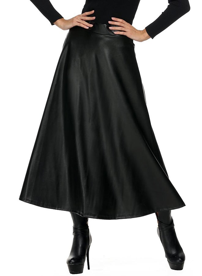 Generic - High Waist Skater Flared Pleated Swing Skirt Black - Image 1