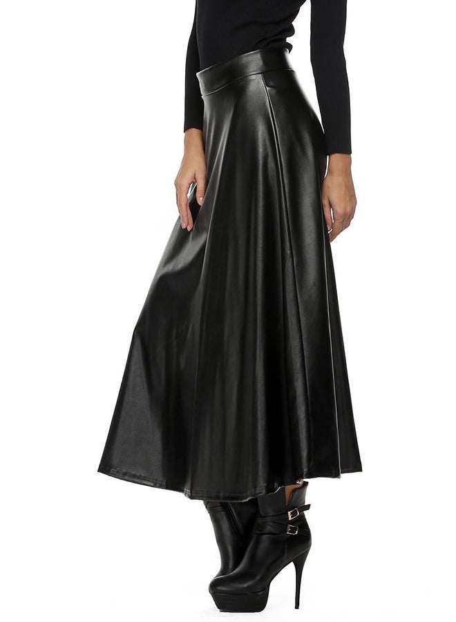 Generic - High Waist Skater Flared Pleated Swing Skirt Black - Image 1