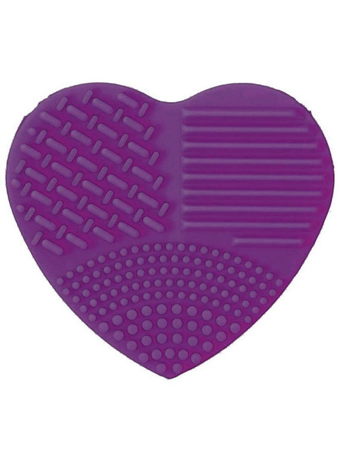Generic Heart Shape Make Up Brush Cleaning Tool Purple 
