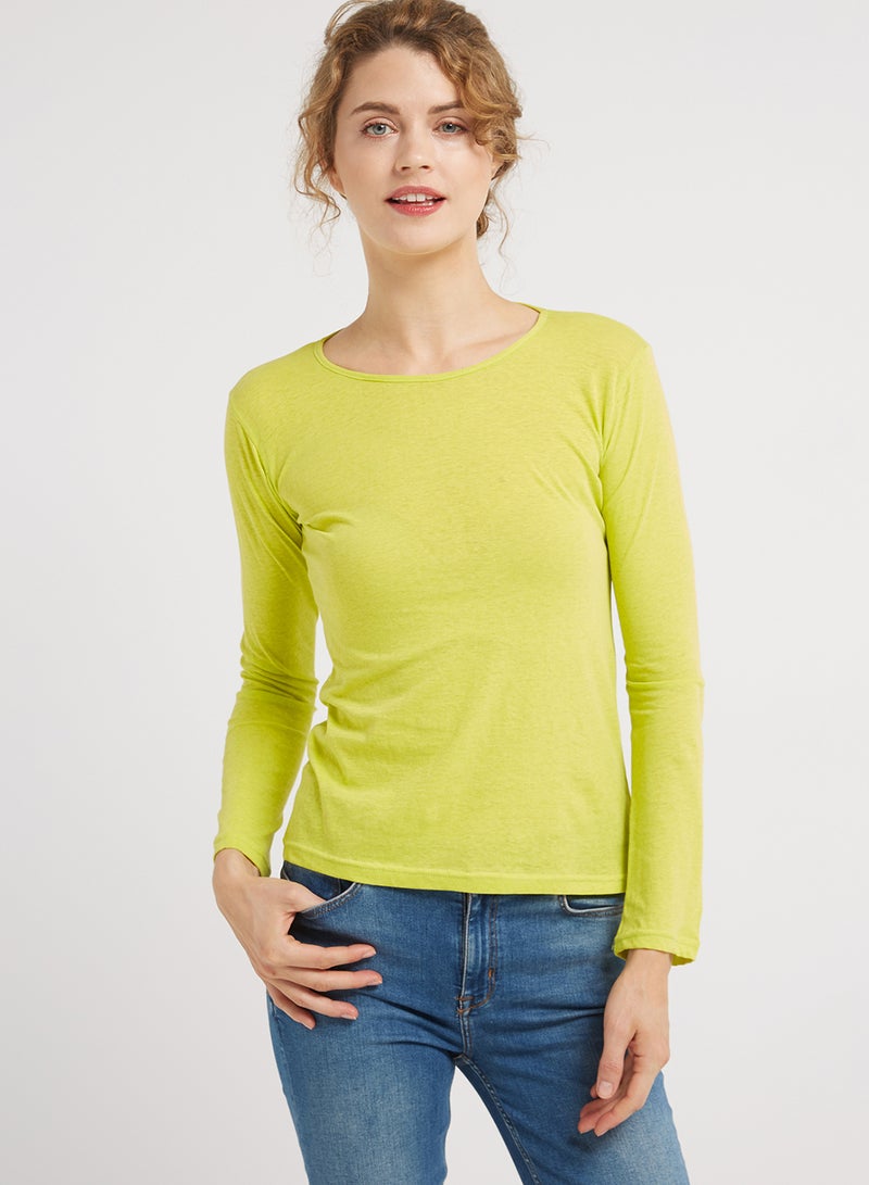 Golden Apple Cotton Stretch Jersey T-shirt Apple Green  - Image 1