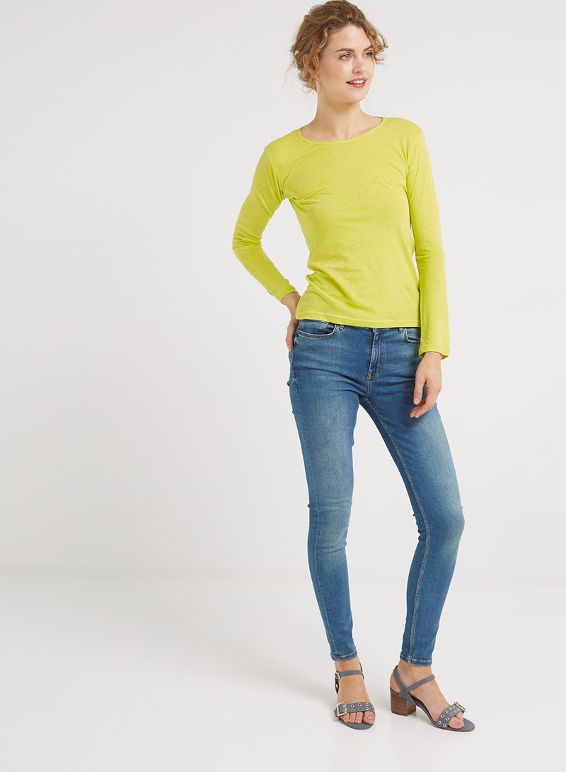 Golden Apple Cotton Stretch Jersey T-shirt Apple Green  - Image 3