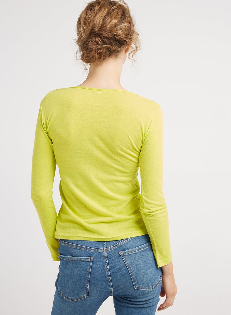 Golden Apple Cotton Stretch Jersey T-shirt Apple Green  - Image 2