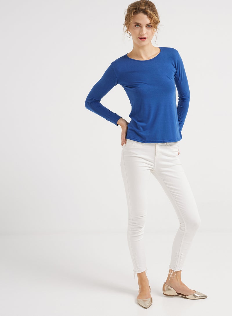 Golden Apple Cotton Stretch Jersey T-shirt Lake Blue  - Image 3