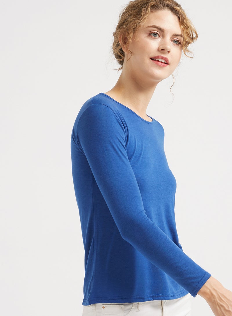 Golden Apple Cotton Stretch Jersey T-shirt Lake Blue  - Image 4