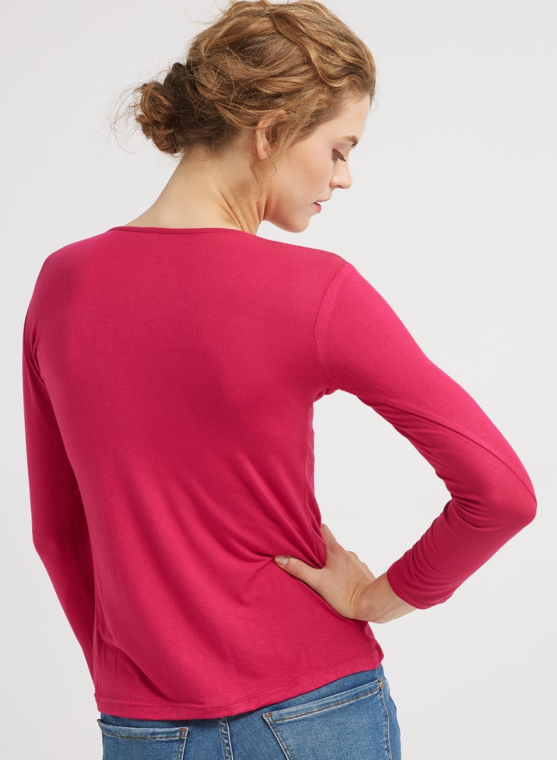 Golden Apple Cotton Stretch Jersey T-shirt Pink  - Image 2