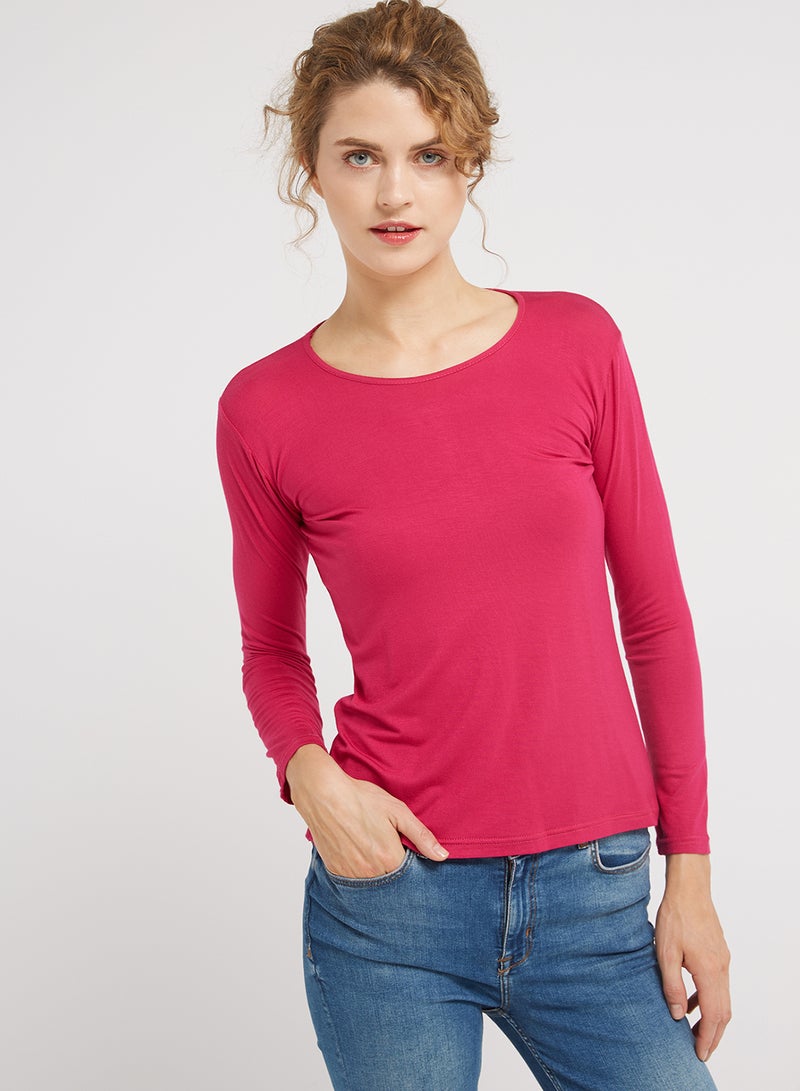 Golden Apple Cotton Stretch Jersey T-shirt Pink  - Image 1