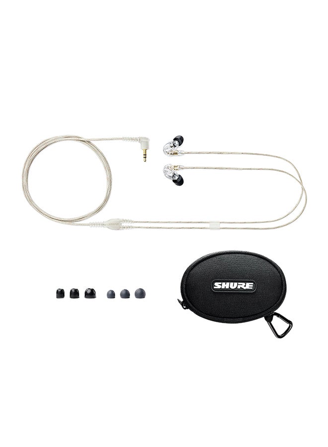 Shure - SE215 Sound Isolating Earphones With 3.5mm Cable, Remote And Mic Clear/Black - Image 1